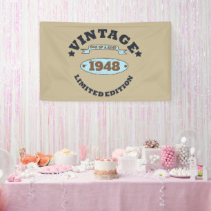 Personalized seventy five vintage 75th birthday banner