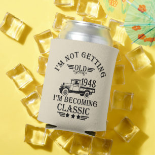 Personalized seventy five vintage 75th birthday can cooler