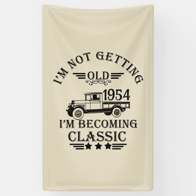Personalized seventy vintage 70th birthday  banner (Vertical)