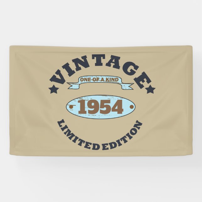 Personalized seventy vintage 70th birthday banner (Horizontal)