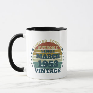 Personalized seventy vintage 70th birthday mug