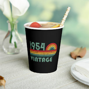 Personalized seventy vintage 70th birthday paper cups
