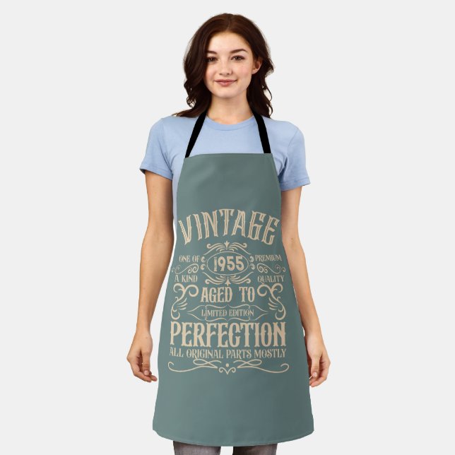 Personalized seventy vintage 70th birthday party apron (Worn)
