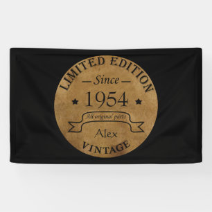 Personalized seventy vintage 70th birthday party banner