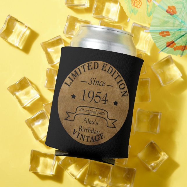 Personalized seventy vintage 70th birthday party can cooler (In Situ Summer)