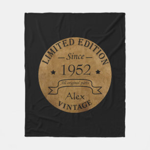 Personalized seventy vintage 70th birthday party fleece blanket