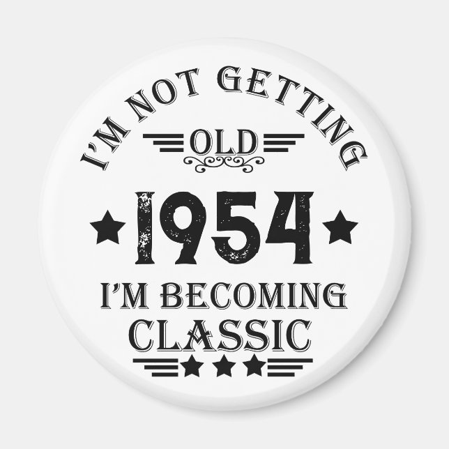 Personalized seventy vintage 70th birthday party magnet (Front)