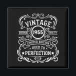 Personalized seventy vintage 70th birthday party magnet<br><div class="desc">Make your birthday special with this unique design. Add a touch of sophisticated elegance to your birthday celebration with our exquisite, one-of-a-kind designs. These graphics bring sophistication and originality to any product, creating a memorable and stylish gift. They are perfect for those who appreciate a touch of timeless glamour on...</div>