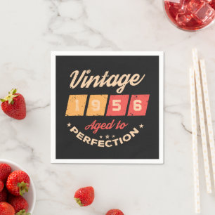 Personalized seventy vintage 70th birthday party napkin