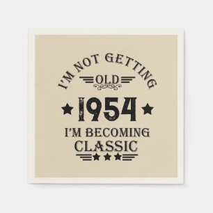 Personalized seventy vintage 70th birthday party napkin