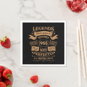 Personalized seventy vintage 70th birthday party napkin