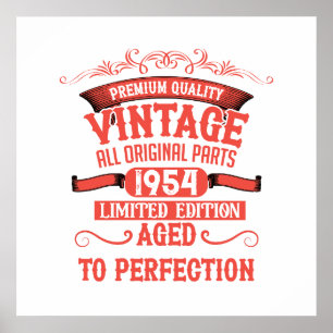 Personalized seventy vintage 70th birthday party poster