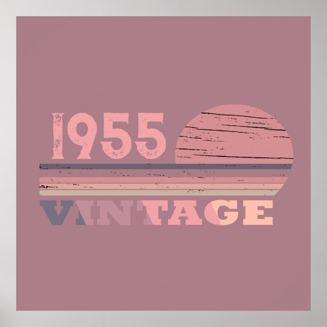 Personalized seventy vintage 70th birthday party poster (Front)