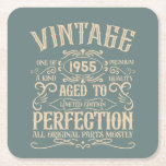 Personalized seventy vintage 70th birthday party square paper coaster<br><div class="desc">Make your birthday special with this unique design. Add a touch of sophisticated elegance to your birthday celebration with our exquisite, one-of-a-kind designs. These graphics bring sophistication and originality to any product, creating a memorable and stylish gift. They are perfect for those who appreciate a touch of timeless glamour on...</div>
