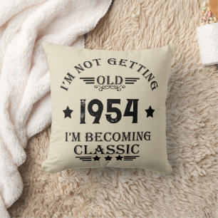 Personalized seventy vintage 70th birthday party throw pillow