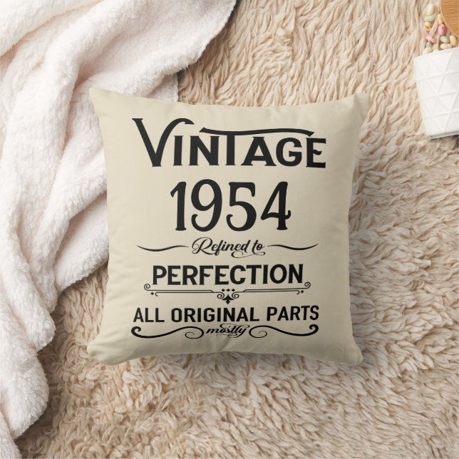 Personalized seventy vintage 70th birthday party throw pillow (Blanket)