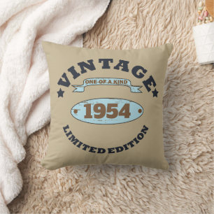 Personalized seventy vintage 70th birthday throw pillow