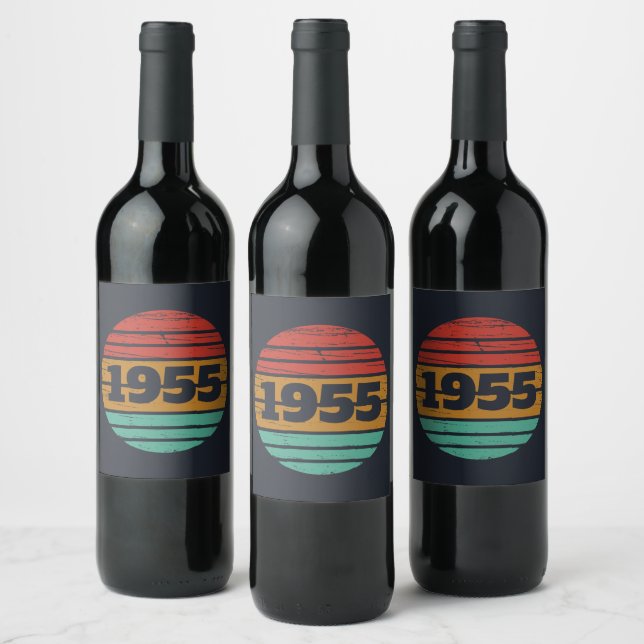 Personalized seventy vintage 70th birthday  wine label (Bottles)