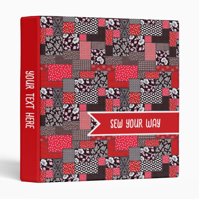 Personalized Sew Your Way Patchwork Binder (Front/Spine)