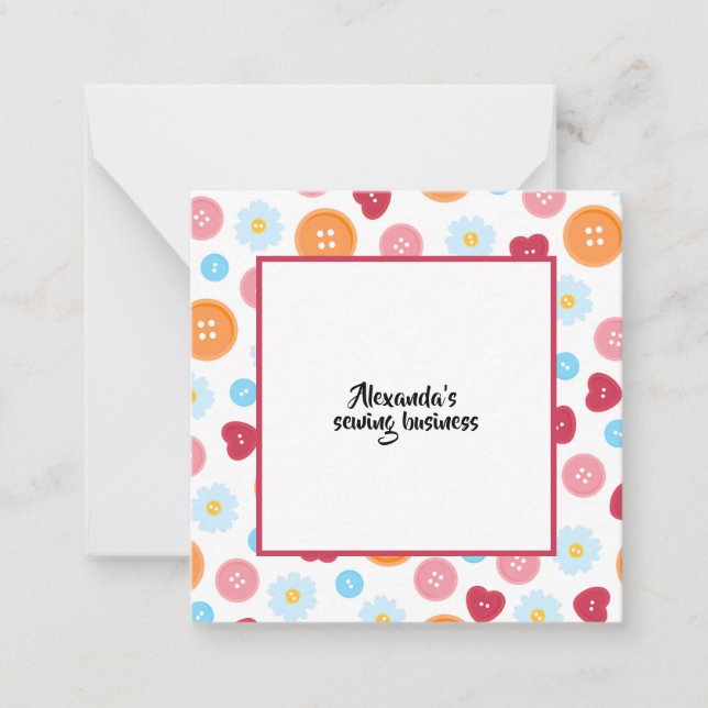 Personalized sewing Button Pattern Craft Card (Front)