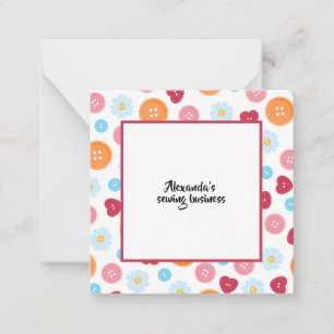 Personalized sewing Button Pattern Craft Card