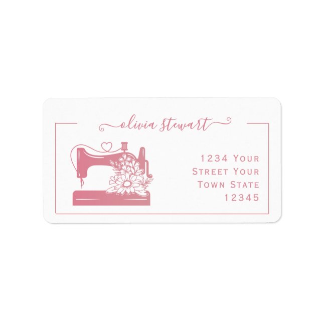 Personalized Sewing Machine Address Labels (Front)