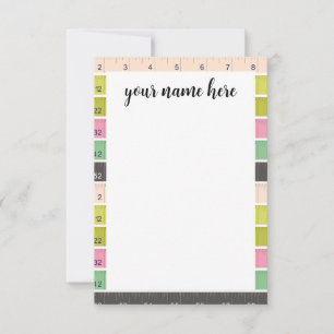 Personalized sewing measuring tape notecards