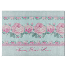 Personalized shabby chic glass cutting board