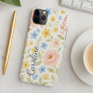 Personalized Shabby French Floral Art Pattern iPhone 16 Pro Max Case