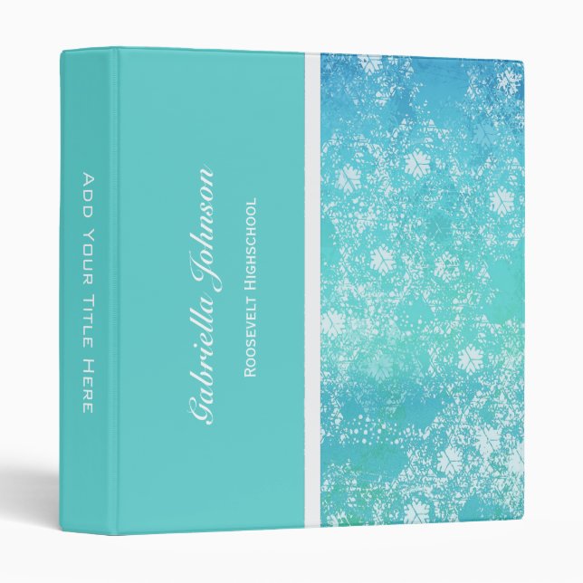 Personalized: Shades Of Blue Binder (Front/Spine)