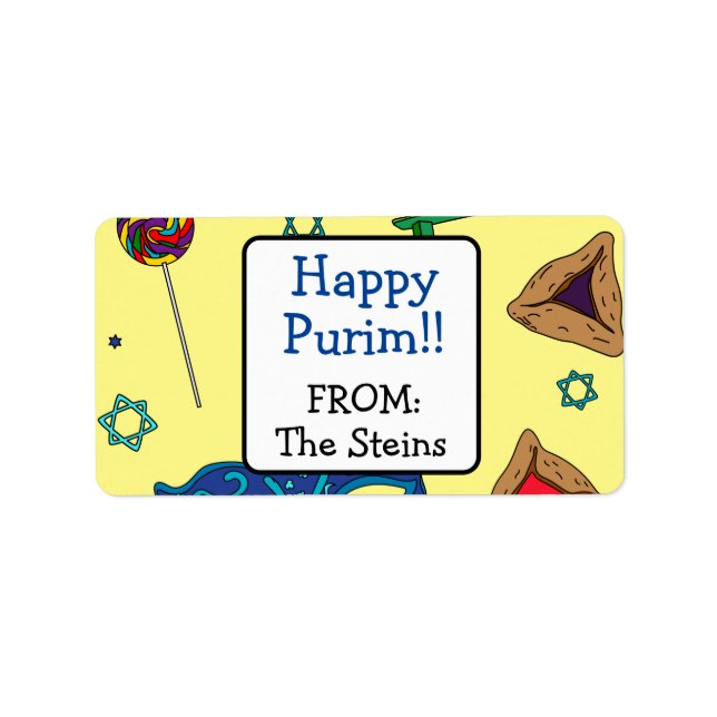 Personalized Shaloch Manot Address Labels (Front)