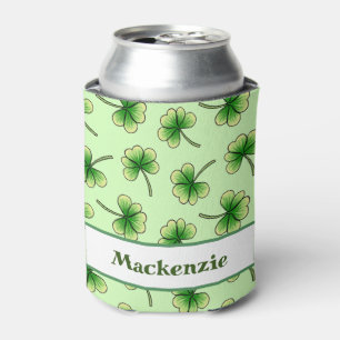 Personalized Shamrock Light Green St Patrick's Day Can Cooler