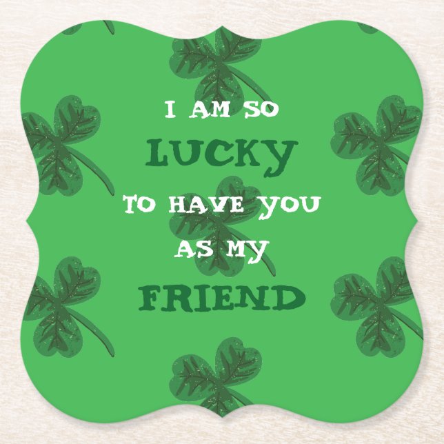 Personalized Shamrock St. Patrick's Day Coasters (Front)