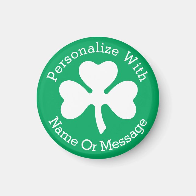 PERSONALIZED Shamrock St Patricks Day Magnet (Front)