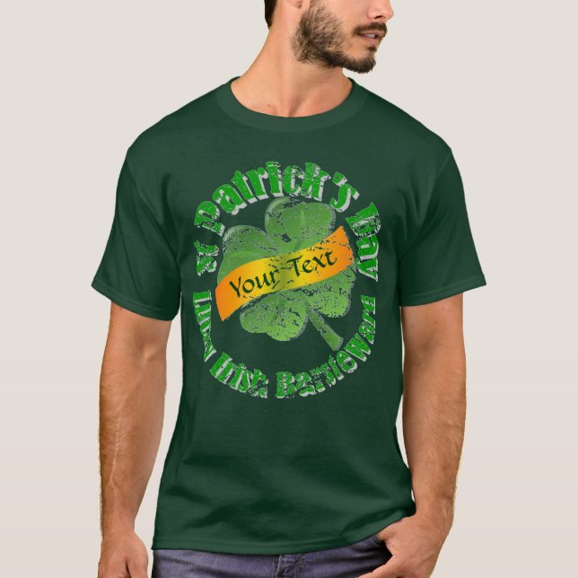 Personalized shamrock St Patrick's day T-Shirt (Front)