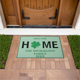 Personalized Shamrocks of Ireland Doormat