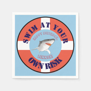 Personalized Shark Party Paper Napkins