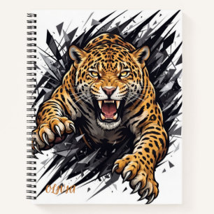 Personalized Shattered Jaguar Spiral Notebook