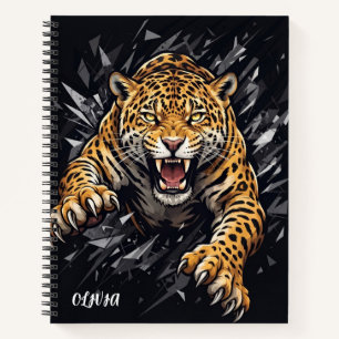 Personalized Shattered Jaguar Spiral Notebook