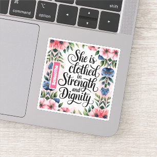 Personalized She Is Clothed in Strength Christian 
