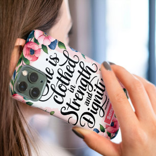 Personalized She Is Clothed in Strength Christian  iPhone 16 Pro Max Case
