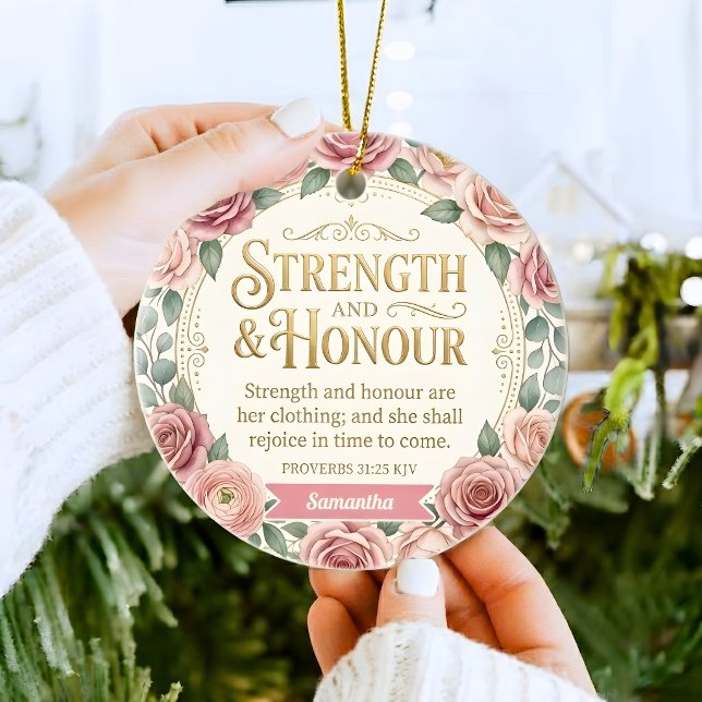 Personalized She Is Clothed With Strength Ornament (Creator Uploaded)