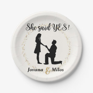 Personalized She said Yes Engagement Plate