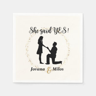 Personalized She said Yes Engagement Plate Napkin