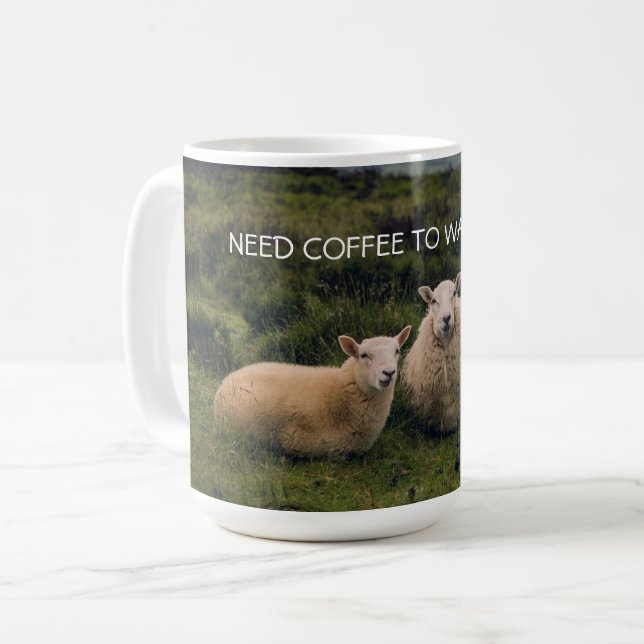 Personalized Sheep in a Field Coffee Mug (Front Left)