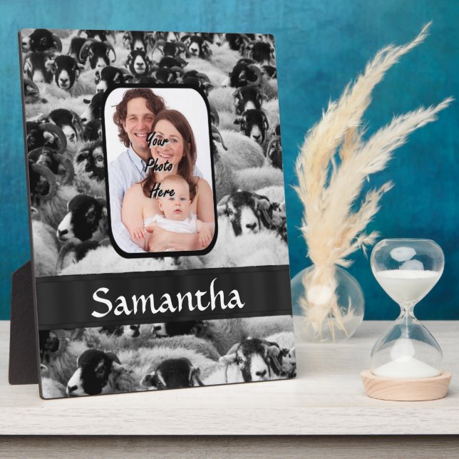 Personalized sheep photograph plaque (Side)
