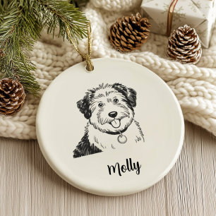 Personalized Sheepdog Dog Christmas Ceramic Ornament