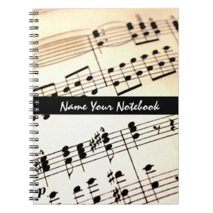 Personalized Sheet Music Notes Notebook