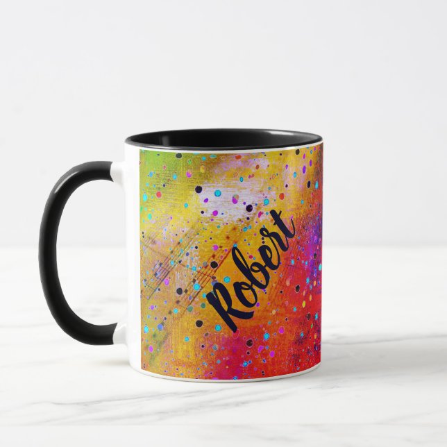 Personalized sheet music weathered paint mug (Left)