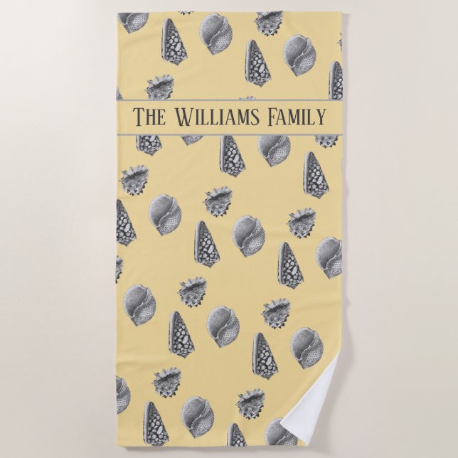 Personalized Shell Design Beach Towel (Front)